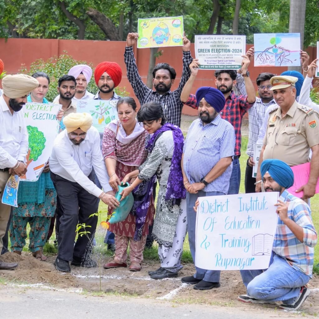 During the Green District Green Election, chart making competitions were conducted at diet rupnagar.