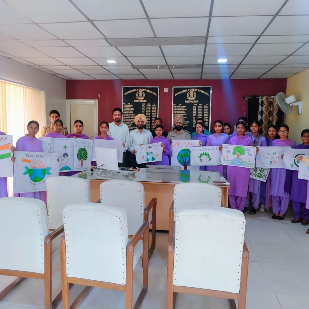 During the Green District Green Election, chart making competitions were conducted at diet rupnagar.