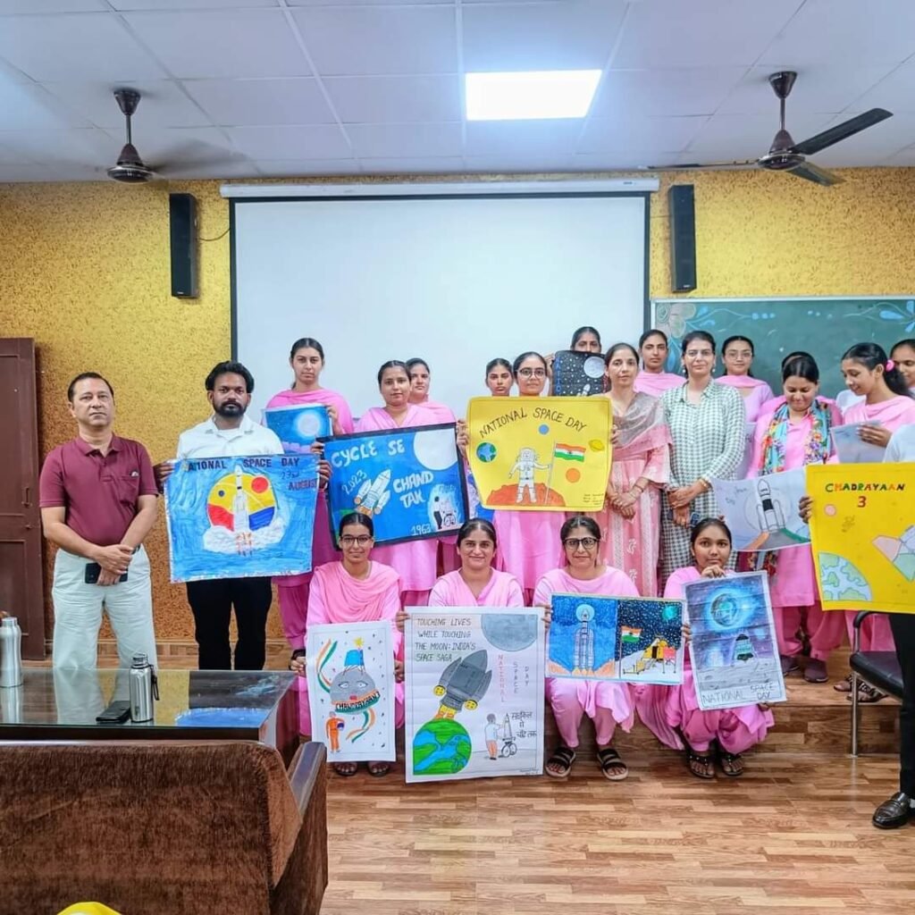 Speech competition, quiz competition and poster making activities were organized at Diet Rupnagar in connection with National Space Day.