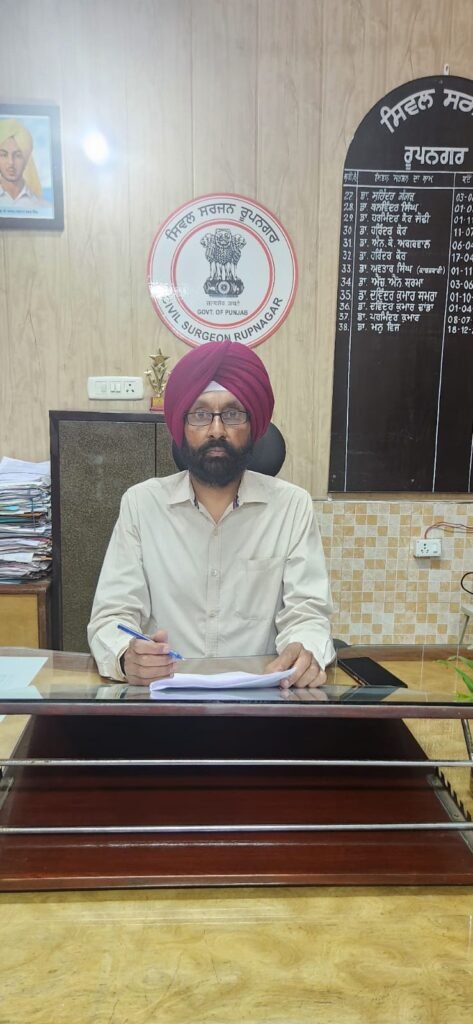 Dr.  Tarsem Singh took over as Civil Surgeon Rupnagar