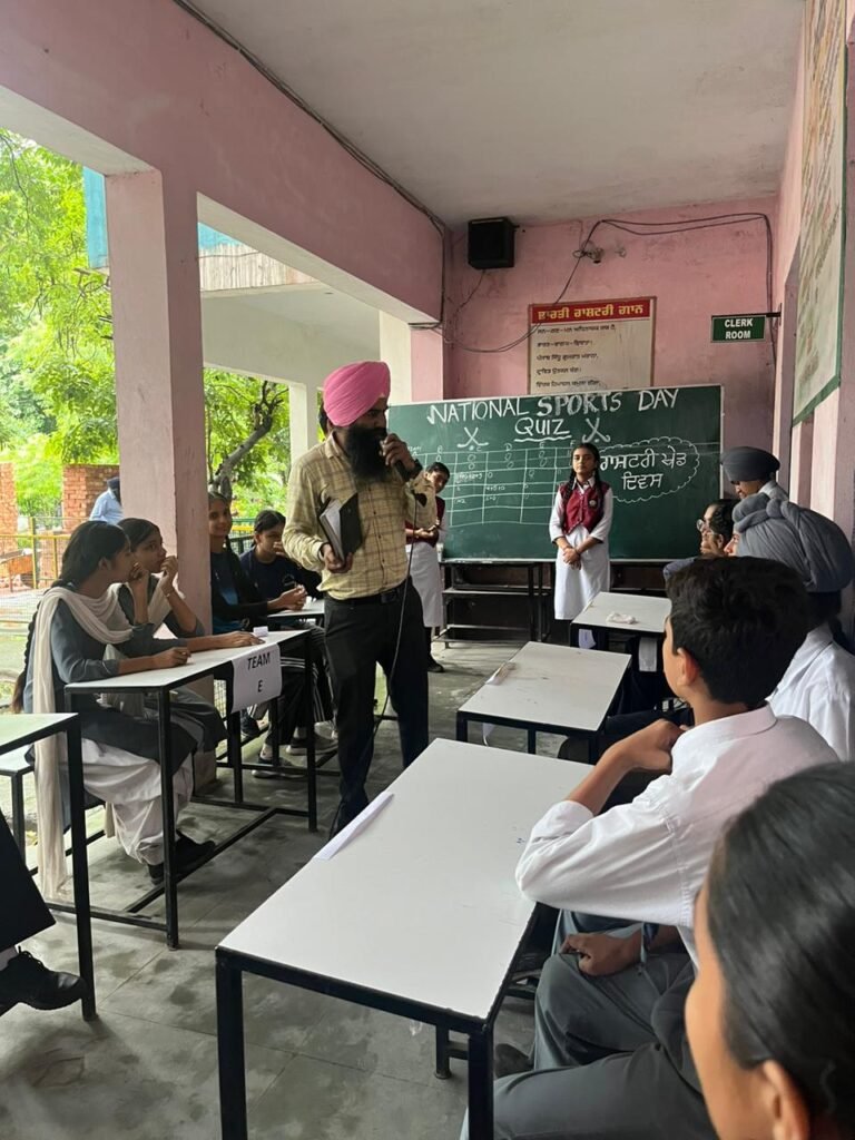 Quiz competition conducted at School of Eminence, Kiratpur Sahib dedicated to National Sports Day