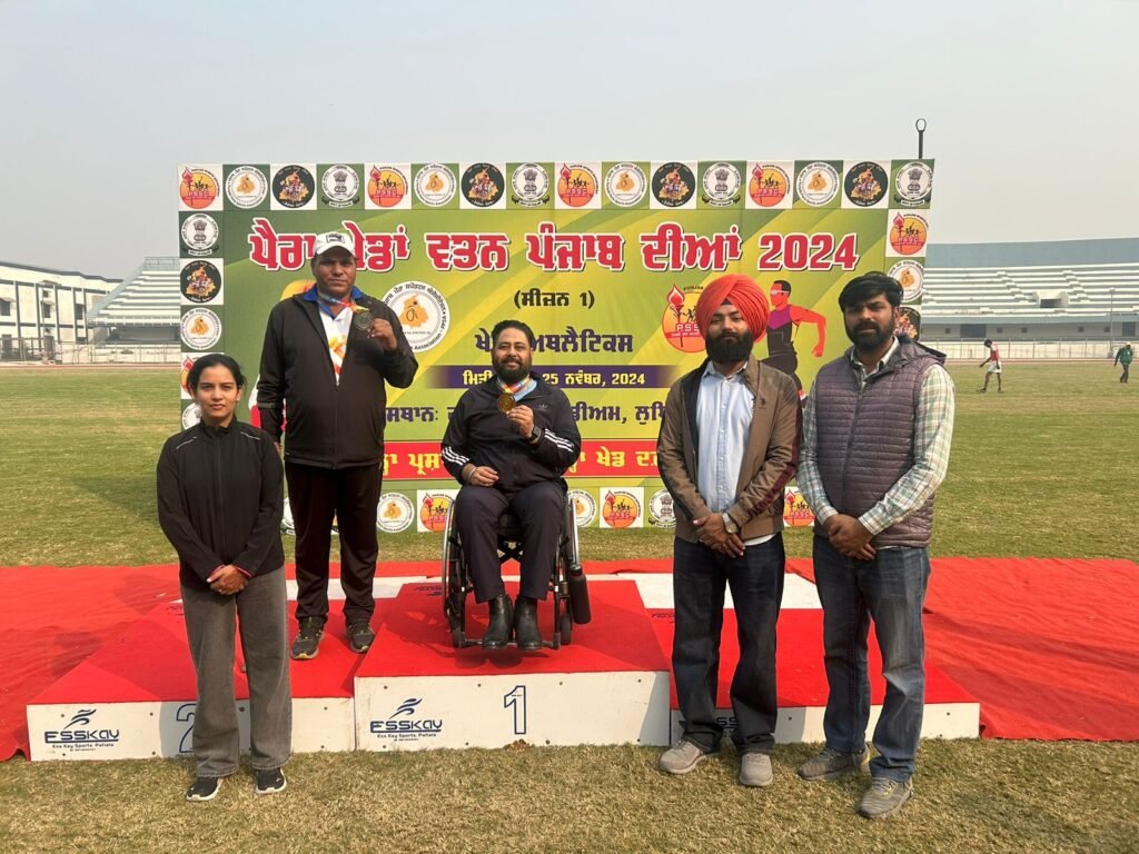 Assistant Commissioner Arvinder Pal Somal won the gold medal in the shot put event of the state level para athletics championship.