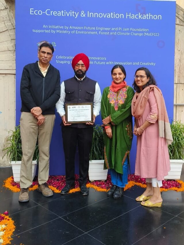 The Ministry of Environment Conservation and Climate Change, Government of India selected 5 teachers from across India and honored Mr. Sukhjit Singh Kenth from Punjab.