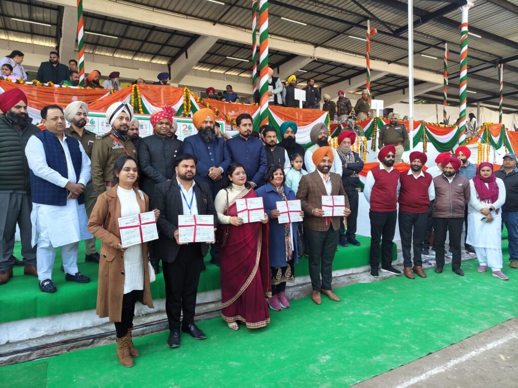 On the occasion of 76th Republic Day, Deputy Speaker S. Jai Kishan Singh Rori hoisted the national flag at Nehru Stadium.