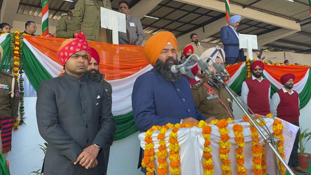 On the occasion of 76th Republic Day, Deputy Speaker S. Jai Kishan Singh Rori hoisted the national flag at Nehru Stadium.