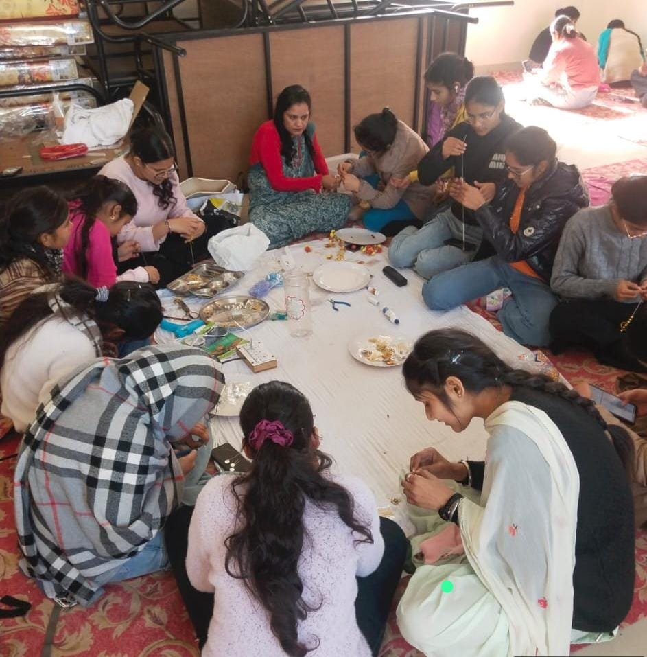 Training provided to students of Government College Ropar in making artificial jewellery under vocational courses