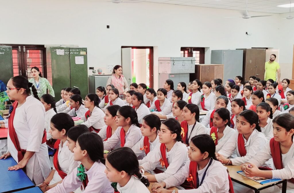 SSP Jyoti Yadav made the students aware about UPSC at Government Girls Senior Secondary School, Nangal.