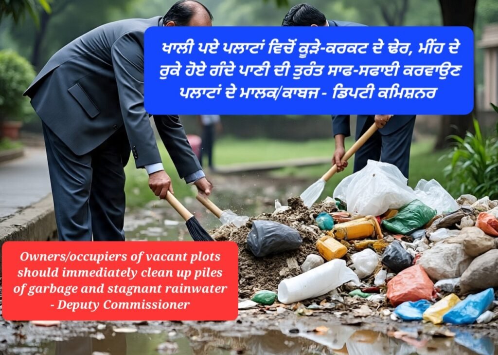 Owners/occupiers of vacant plots should immediately clean up piles of garbage and stagnant rainwater - Deputy Commissioner