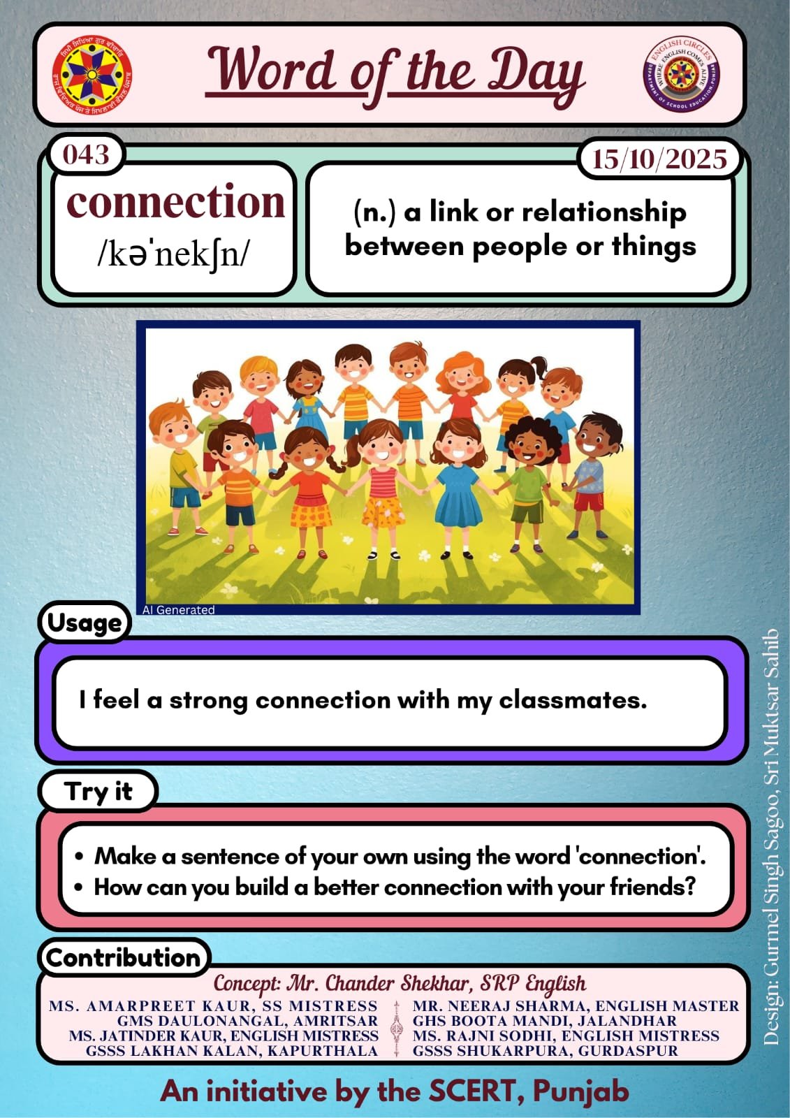 Word of the day is connection