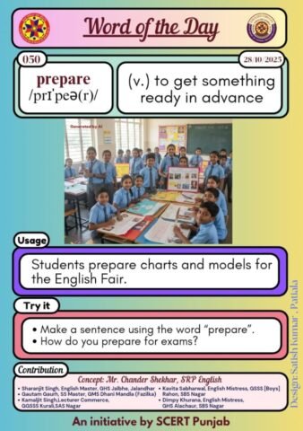 Word of the day Prepare