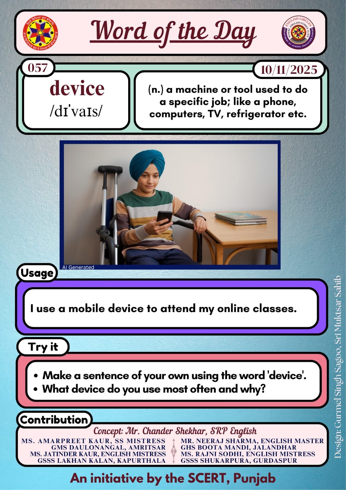 Word of the day device