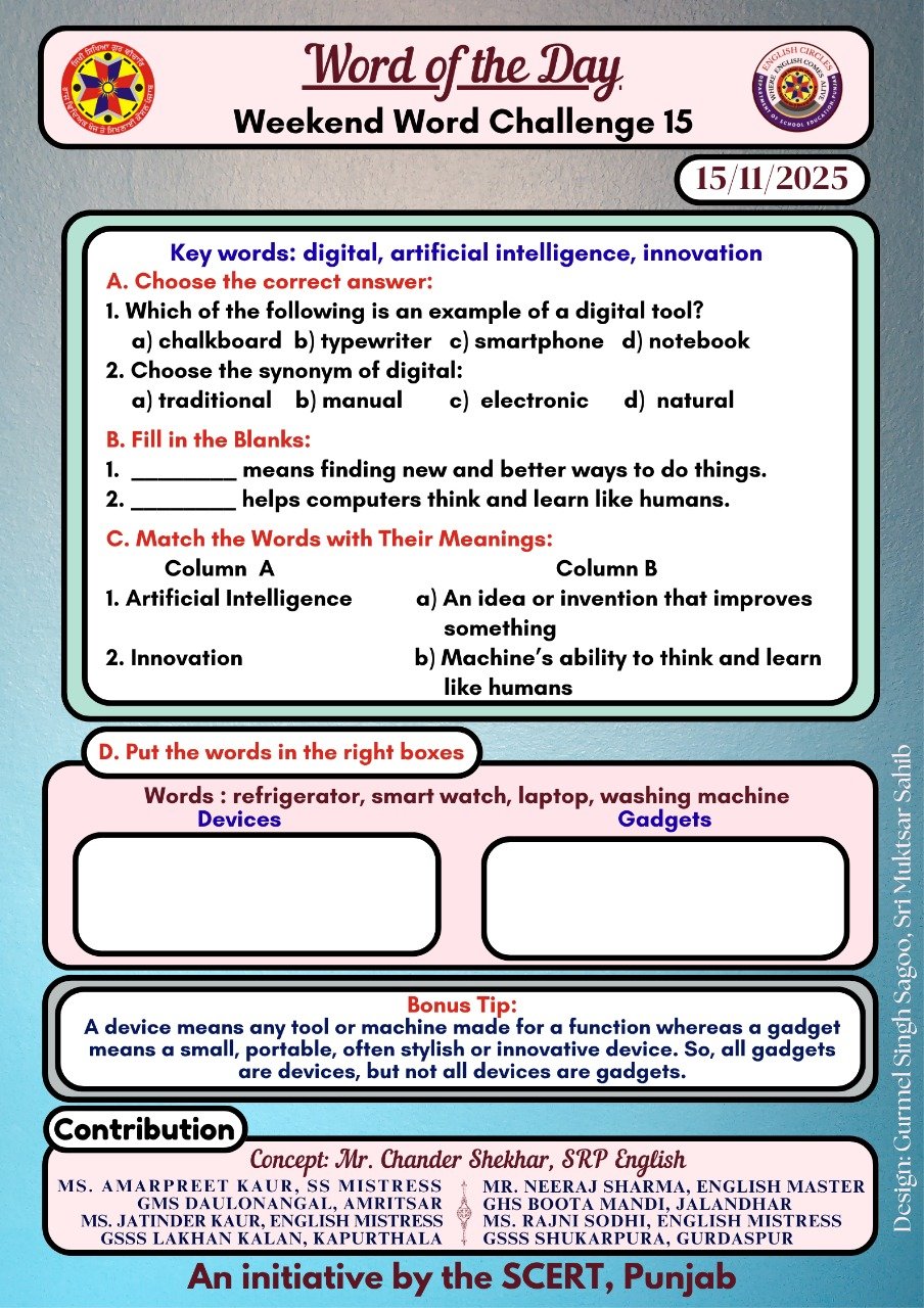Weekend word challange 15 pseb