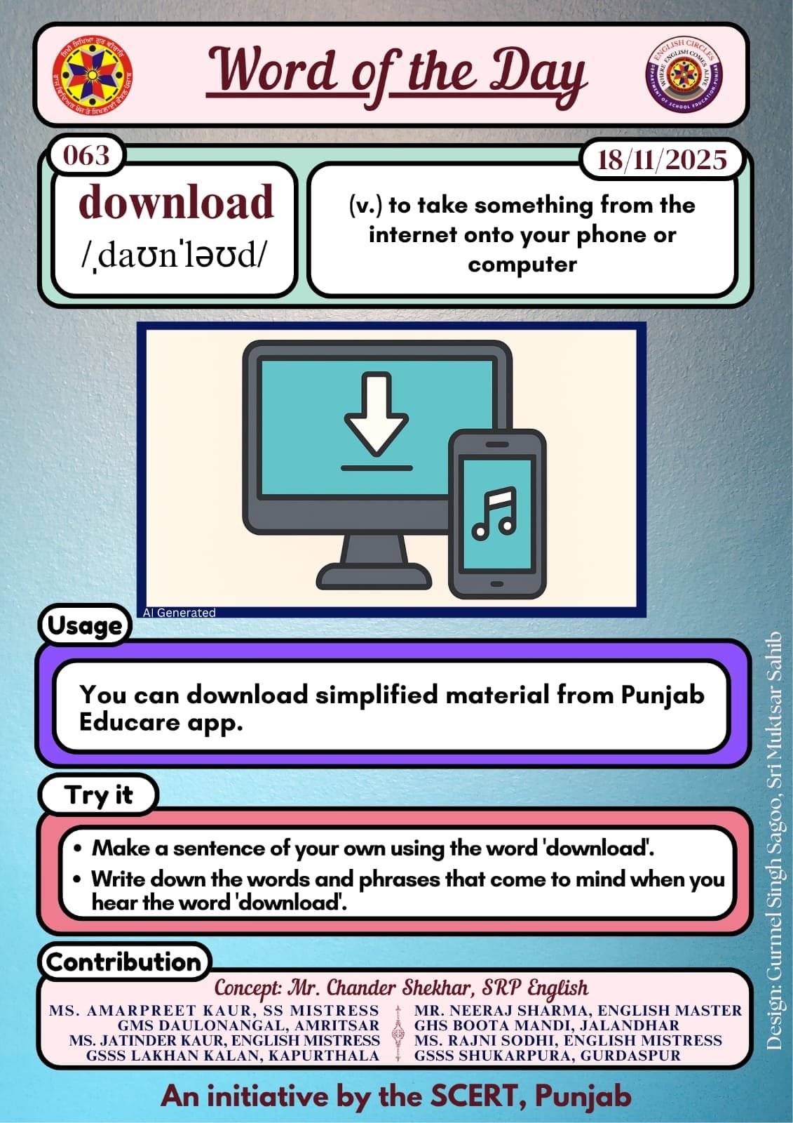 Download Word of the day PSEB