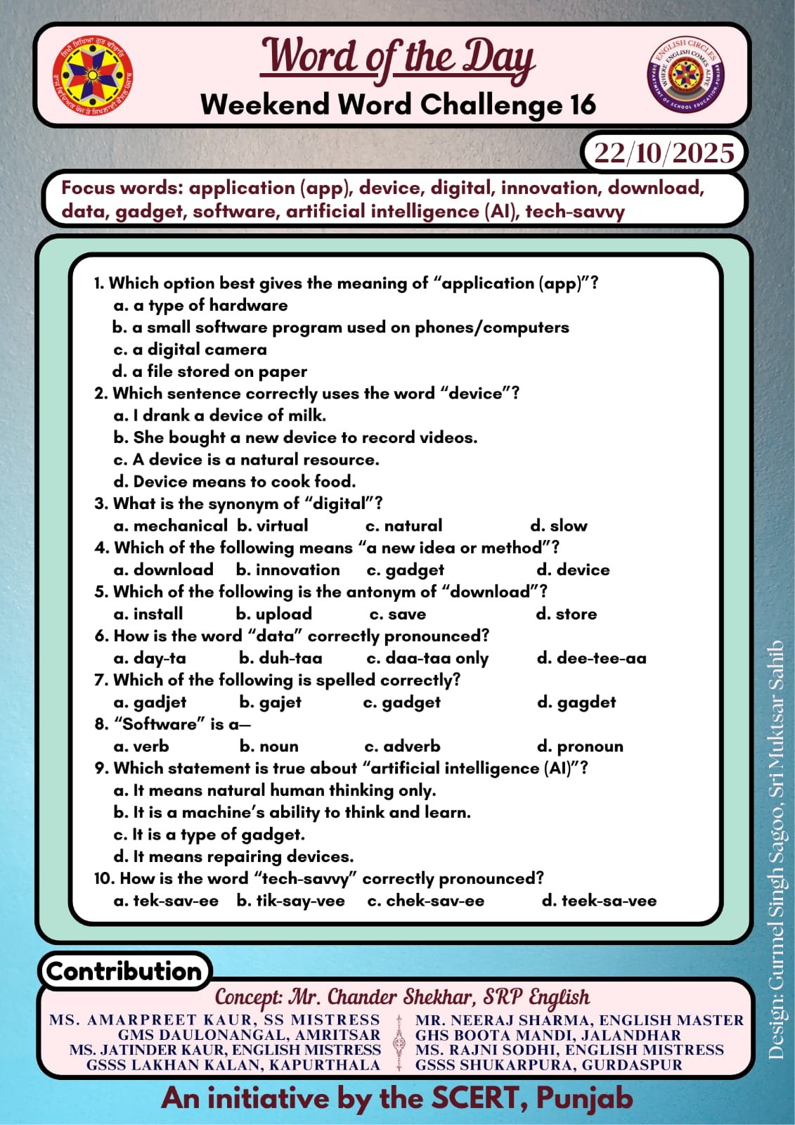 Weekend Word Challenge 16