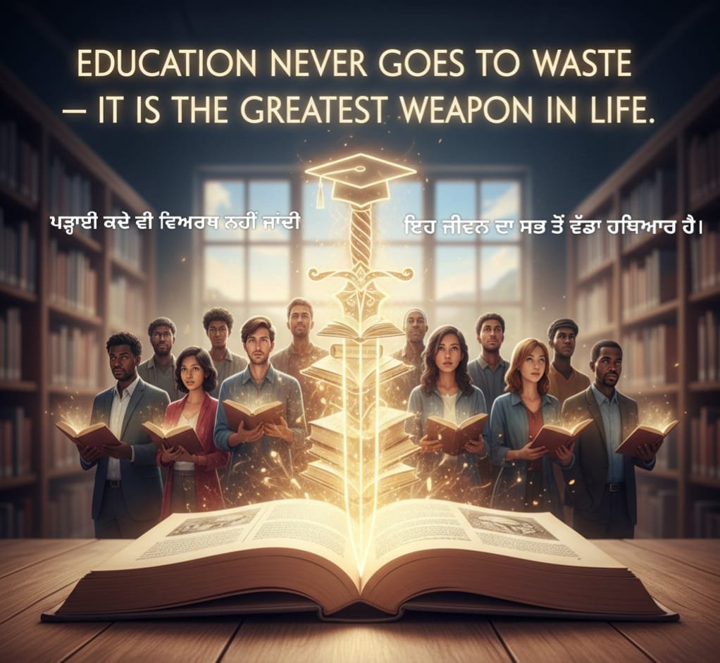 ਪੜ੍ਹਾਈ ਕਦੇ ਵੀ ਵਿਅਰਥ ਨਹੀਂ ਜਾਂਦੀ, ਇਹ ਜੀਵਨ ਦਾ ਸਭ ਤੋਂ ਵੱਡਾ ਹਥਿਆਰ 5 Education is never wasted, it is the greatest weapon in life.