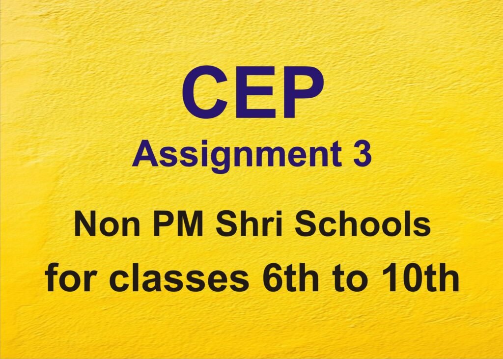 CEP Assignment 3 Non PM Shri Schools for classes 6th to 10th 2 cep assignment 3