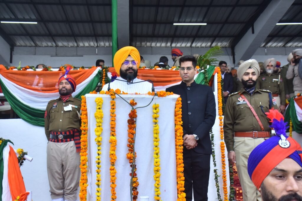 Cabinet Minister Tarunpreet Singh Sond Hoists National Flag on 77th Republic Day in Rupnagar