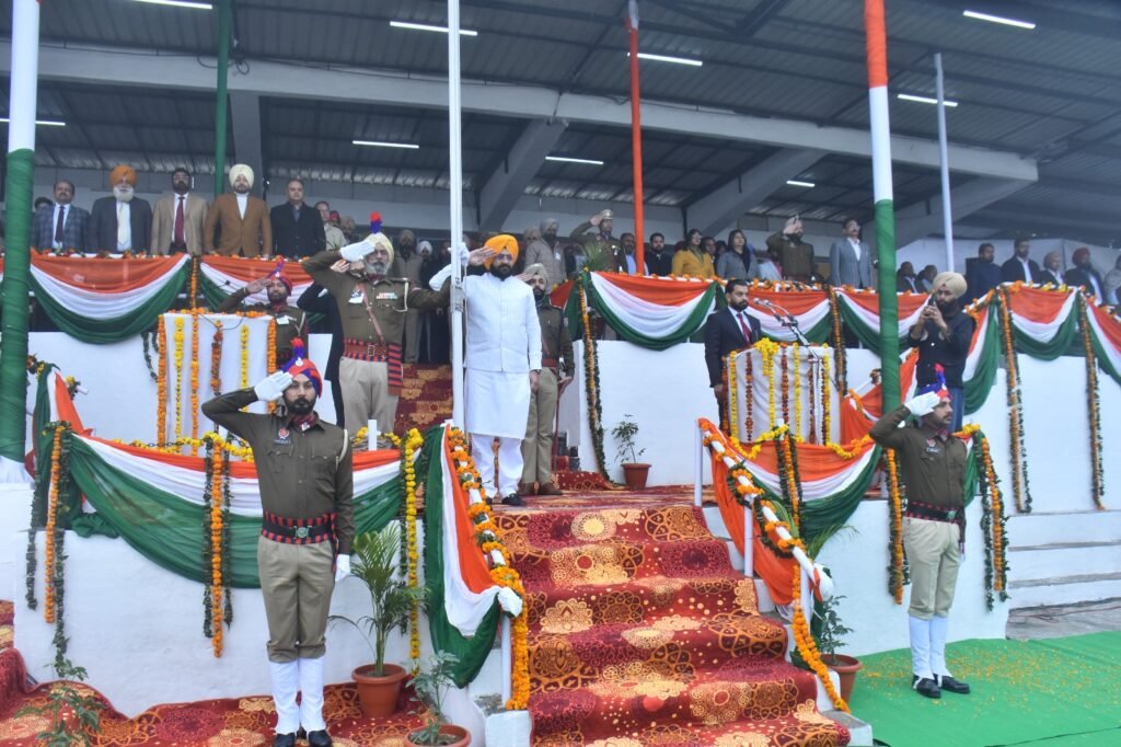 Cabinet Minister Tarunpreet Singh Sond Hoists National Flag on 77th Republic Day in Rupnagar