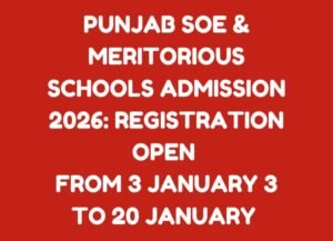 SOE & Meritorious Schools 2026: Registration Open Jan 3–20