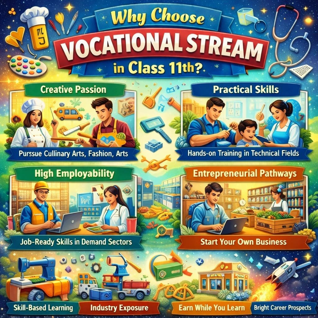 ਜਮਾਤ 10ਵੀਂ ਤੋਂ ਬਾਅਦ ਕਿਹੜਾ ਸਟਰੀਮ ਚੁਣੀਏ? ਵਿਦਿਆਰਥੀਆਂ ਲਈ ਪੂਰੀ ਗਾਈਡ 5 After Class 10: Medical, Non-Medical, Commerce or Vocational – Which Stream is Best for Your Future?