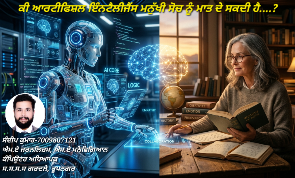 ਕੀ ਆਰਟੀਫਿਸ਼ਲ ਇੰਨਟੈਲੀਜੈਂਸ ਮਨੁੱਖੀ ਸੋਚ ਨੂੰ ਮਾਤ ਦੇ ਸਕਦੀ ਹੈ....?