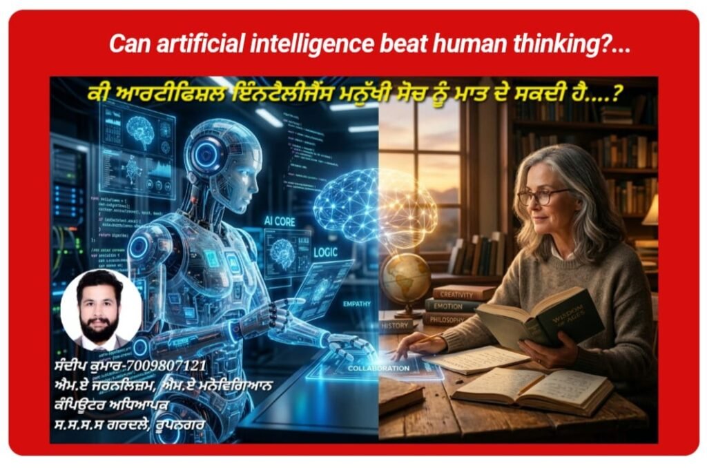 ਕੀ ਆਰਟੀਫਿਸ਼ਲ ਇੰਨਟੈਲੀਜੈਂਸ ਮਨੁੱਖੀ ਸੋਚ ਨੂੰ ਮਾਤ ਦੇ ਸਕਦੀ ਹੈ….?