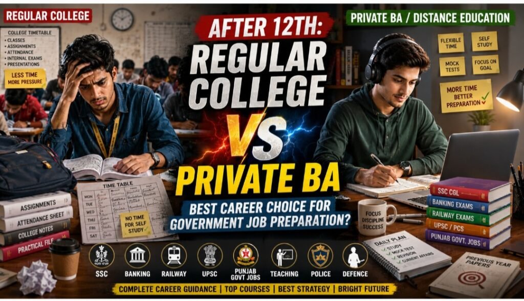 After 12th: Regular College vs Private BA for Government Jobs