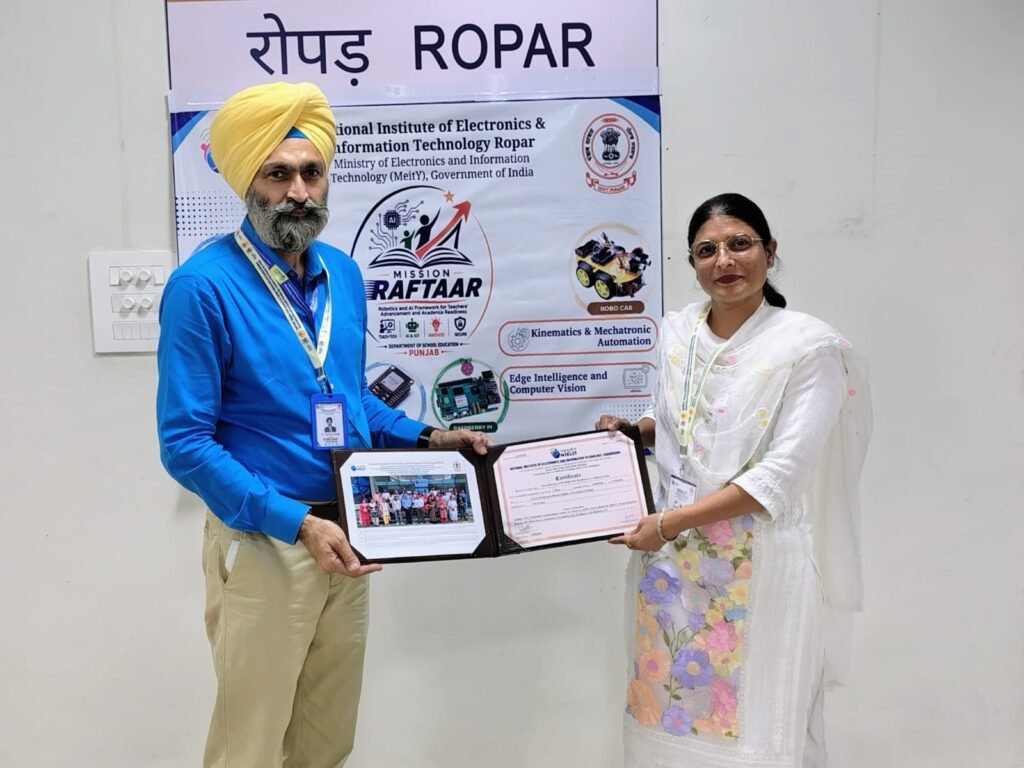 Mission RAFTAAR: First Batch of AI & IoT Hands-on Training Successfully Completed at NIELIT Ropar