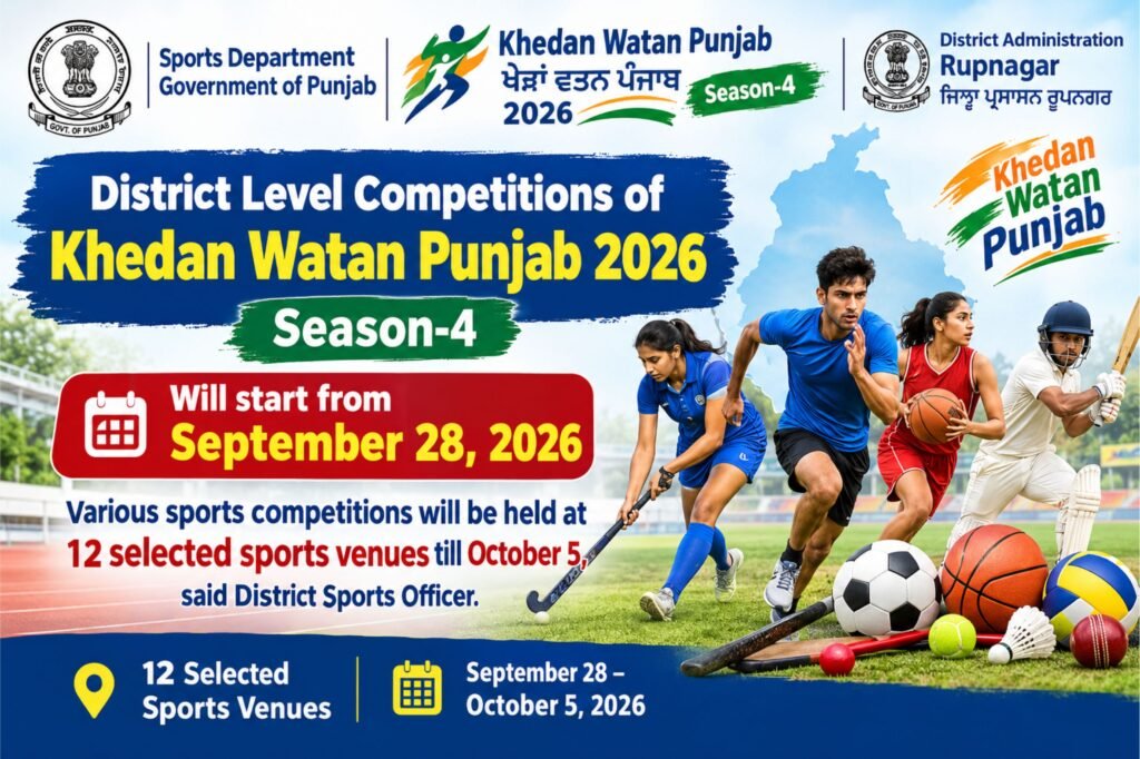Khedan Watan Punjab 2026 Season 4 District-Level Competitions to Begin in Rupnagar from September 28