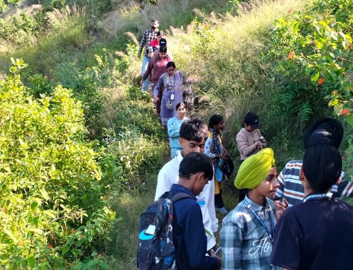 Students went trekking on the second day of the nature camp